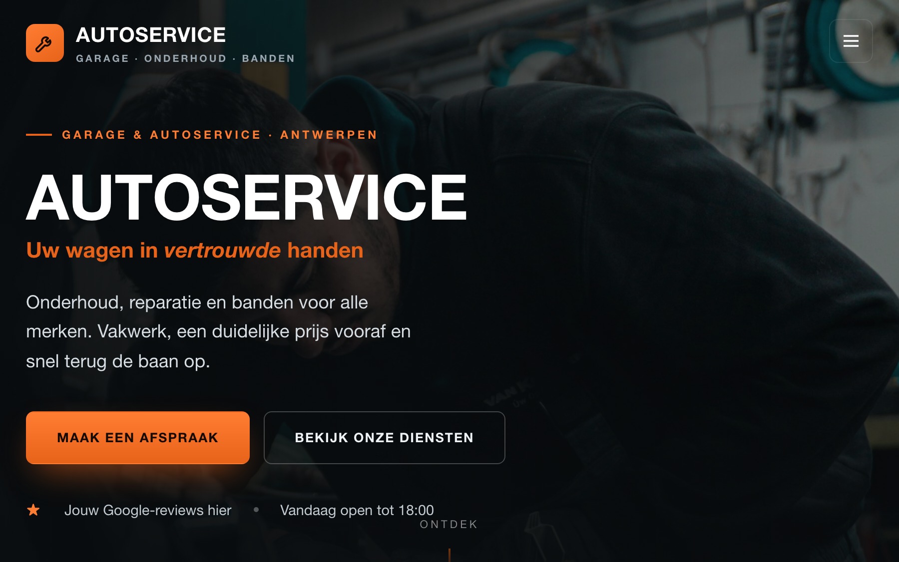 Exemple de site web garage réalisé par Obreon