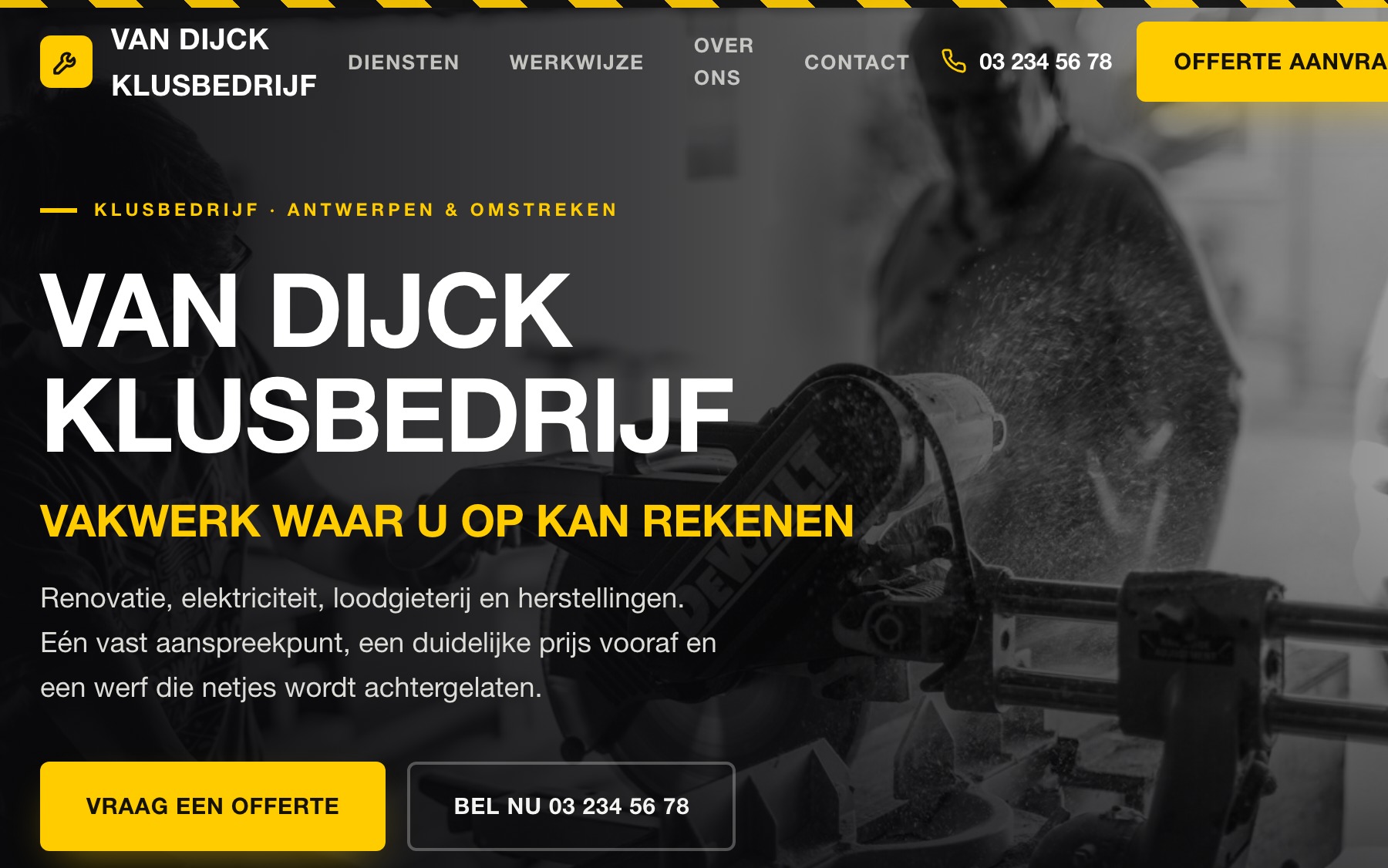 Exemple de site web artisan réalisé par Obreon